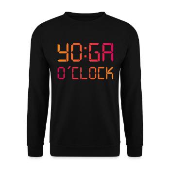 YO:GA O'Clock Yoga - Unisex Pullover - Schwarz - Vorne - Alina (178cm) & Michal (187cm)