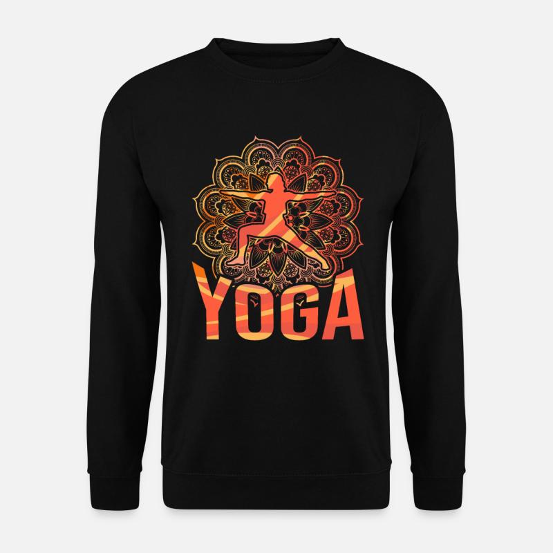 Mandala Warrior Pose Yoga - Unisex Pullover - Schwarz