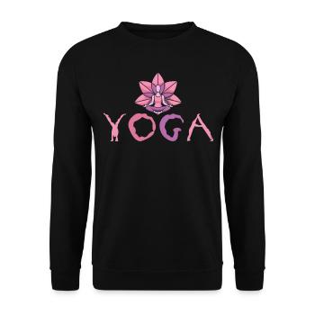 Simple Minimalistic Yoga - Unisex Pullover - Schwarz - Vorne - Alina (178cm) & Michal (187cm)