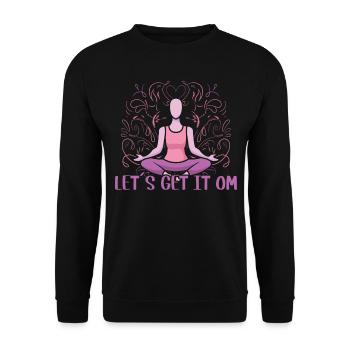 Let's Get It Om Yoga - Unisex Pullover - Schwarz - Vorne - Alina (178cm) & Michal (187cm)
