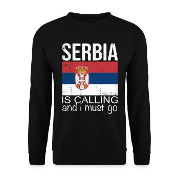 Serbien Spruch - Unisex Pullover - Schwarz - Vorne - Alina (178cm) & Michal (187cm)