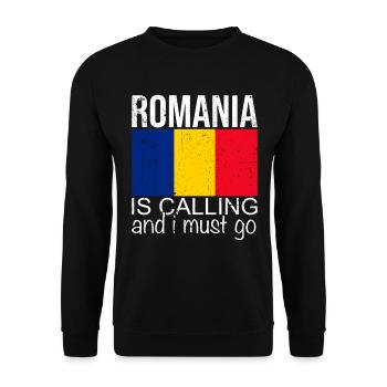 Roumanie Citation - Sweat-shirt Unisexe - noir - Devant - Alina (178cm) & Michal (187cm)