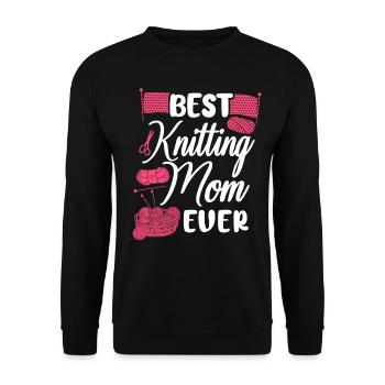 Knitting Knitter Mom Best Knitting - Unisex Pullover - Schwarz - Vorne - Alina (178cm) & Michal (187cm)