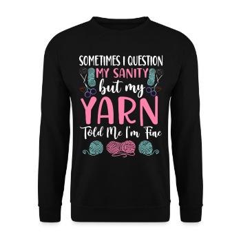 Knitting Knitter Sometimes I - Unisex Sweatshirt - black - Front - Alina (178cm) & Michal (187cm)