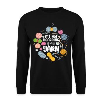 Knitting Knitter It's Not Hoarding - Unisex Pullover - Schwarz - Vorne - Alina (178cm) & Michal (187cm)