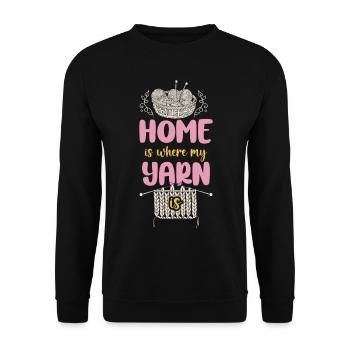 Tricoter Tricoter à la maison est l’endroit où mon - Sweat-shirt Unisexe - noir - Devant - Alina (178cm) & Michal (187cm)