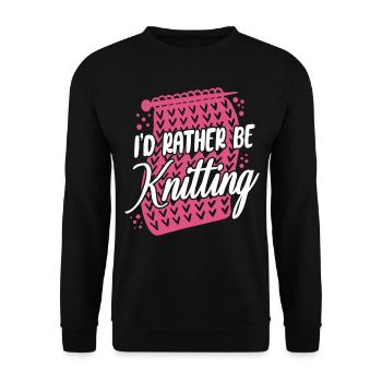 Knitting Knitter I'd Rather Be - Unisex Sweatshirt - black - Front - Alina (178cm) & Michal (187cm)