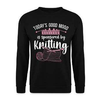 Knitting Knitter Today's Good Mood - Unisex Pullover - Schwarz - Vorne - Alina (178cm) & Michal (187cm)