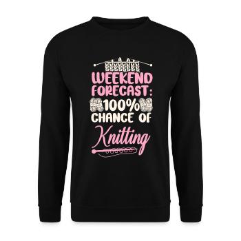 Knitting Knitter Weekend Forecast: - Unisex Pullover - Schwarz - Vorne - Alina (178cm) & Michal (187cm)