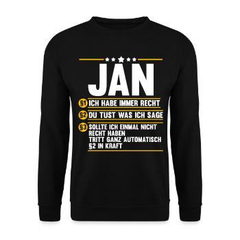Jan - Unisex Pullover - Schwarz - Vorne - Alina (178cm) & Michal (187cm)