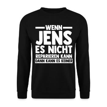 Jens - Unisex Pullover - Schwarz - Vorne - Alina (178cm) & Michal (187cm)