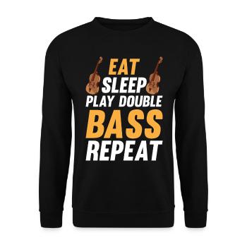 Contrabass Double Bassist Eat Sleep Play Double Ba - Unisex Pullover - Schwarz - Vorne - Alina (178cm) & Michal (187cm)