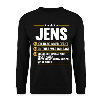Jens - Unisex Pullover - Schwarz - Vorne - Alina (178cm) & Michal (187cm)