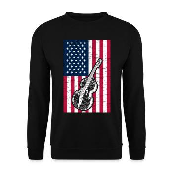 Contrebasse Drapeau US Patriotic Contrebassiste - Sweat-shirt Unisexe - noir - Devant - Alina (178cm) & Michal (187cm)
