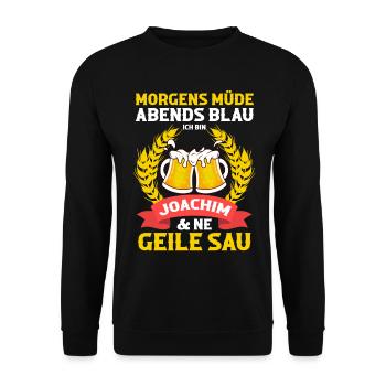 Joachim - Unisex Pullover - Schwarz - Vorne - Alina (178cm) & Michal (187cm)