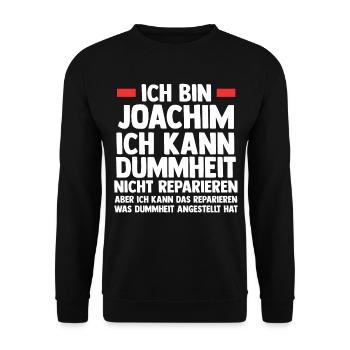 Joachim - Unisex Pullover - Schwarz - Vorne - Alina (178cm) & Michal (187cm)