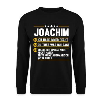 Joachim - Unisex Pullover - Schwarz - Vorne - Alina (178cm) & Michal (187cm)