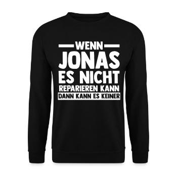 Jonas - Unisex Pullover - Schwarz - Vorne - Alina (178cm) & Michal (187cm)