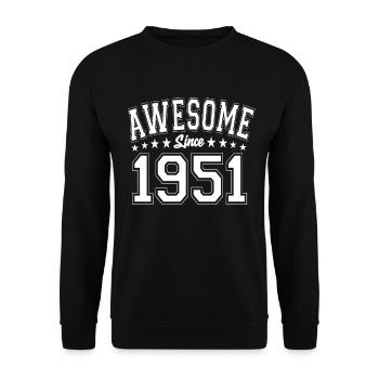 Awesome Since 1951 Birthday 1951 Vintage 1951 - Unisex Sweatshirt - black - Front - Alina (178cm) & Michal (187cm)