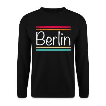 Berlin - Unisex Pullover - Schwarz - Vorne - Alina (178cm) & Michal (187cm)