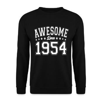 Awesome Since 1954 Birthday 1954 Vintage 1954 - Unisex Sweatshirt - black - Front - Alina (178cm) & Michal (187cm)