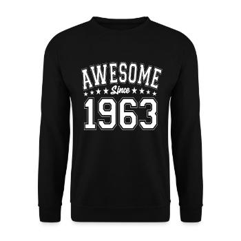 Génial depuis 1963 Anniversaire 1963 Millésime 1963 - Sweat-shirt Unisexe - noir - Devant - Alina (178cm) & Michal (187cm)