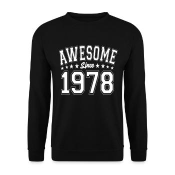 Awesome Since 1978 Geburtstag 1978 Vintage 1978 - Unisex Pullover - Schwarz - Vorne - Alina (178cm) & Michal (187cm)