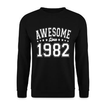 Awesome Since 1982 Birthday 1982 Vintage 1982 - Unisex Sweatshirt - black - Front - Alina (178cm) & Michal (187cm)