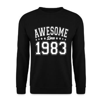 Awesome Since 1983 Birthday 1983 Vintage 1983 - Unisex Sweatshirt - black - Front - Alina (178cm) & Michal (187cm)