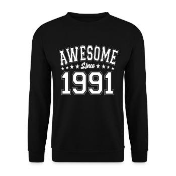 Génial depuis 1991 Anniversaire 1991 Millésime 1991 - Sweat-shirt Unisexe - noir - Devant - Alina (178cm) & Michal (187cm)