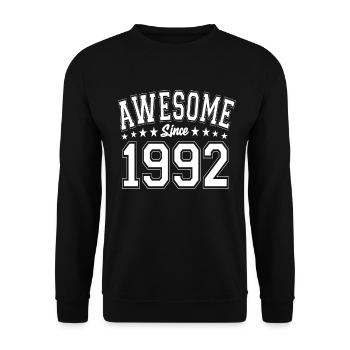 Awesome Since 1992 Geburtstag 1992 Vintage 1992 - Unisex Pullover - Schwarz - Vorne - Alina (178cm) & Michal (187cm)