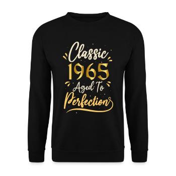 Birthday 1965 gift 1965 Classic 1965 - Unisex Sweatshirt - black - Front - Alina (178cm) & Michal (187cm)