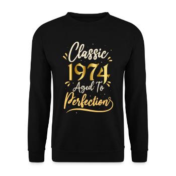 Anniversaire 1974 cadeau 1974 Classic 1974 - Sweat-shirt Unisexe - noir - Devant - Alina (178cm) & Michal (187cm)