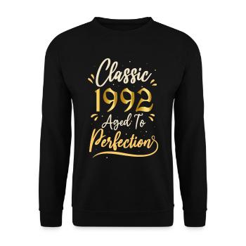 Geburtstag 1992 Geschenk 1992 Classic 1992 - Unisex Pullover - Schwarz - Vorne - Alina (178cm) & Michal (187cm)