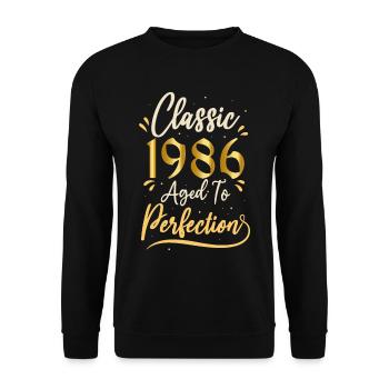 Birthday 1986 gift 1986 Classic 1986 - Unisex Sweatshirt - black - Front - Alina (178cm) & Michal (187cm)