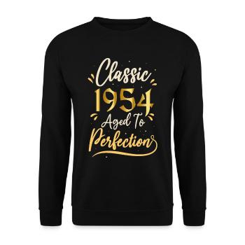 Geburtstag 1954 Geschenk 1954 Classic 1954 - Unisex Pullover - Schwarz - Vorne - Alina (178cm) & Michal (187cm)