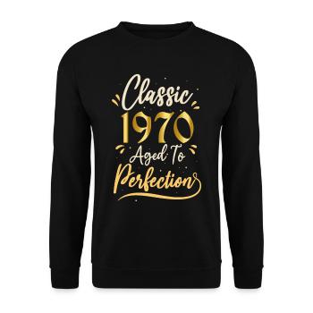 Birthday 1970 gift 1970 Classic 1970 - Unisex Sweatshirt - black - Front - Alina (178cm) & Michal (187cm)