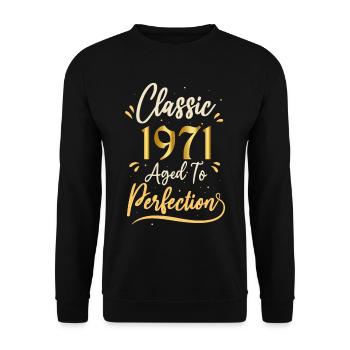 Birthday 1971 gift 1971 Classic 1971 - Unisex Sweatshirt - black - Front - Alina (178cm) & Michal (187cm)