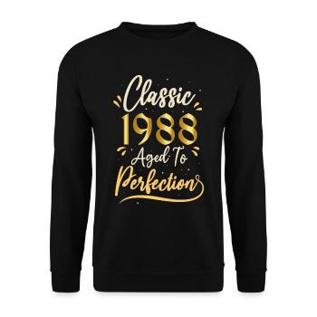 Birthday 1988 gift 1988 Classic 1988 - Unisex Sweatshirt - black - Front - Alina (178cm) & Michal (187cm)