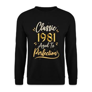 Anniversaire 1981 cadeau 1981 Classic 1981 - Sweat-shirt Unisexe - noir - Devant - Alina (178cm) & Michal (187cm)