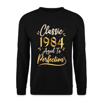 Birthday 1984 gift 1984 Classic 1984 - Unisex Sweatshirt - black - Front - Alina (178cm) & Michal (187cm)