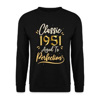 Geburtstag 1951 Geschenk 1951 Classic 1951 - Unisex Pullover - Schwarz - Vorne - Alina (178cm) & Michal (187cm)