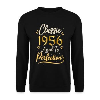 Birthday 1956 gift 1956 Classic 1956 - Unisex Sweatshirt - black - Front - Alina (178cm) & Michal (187cm)