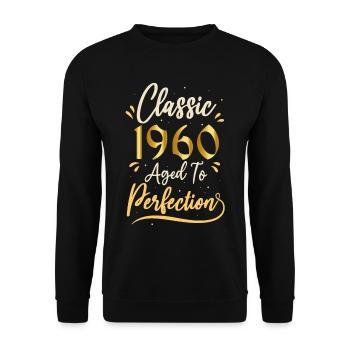 Birthday 1960 gift 1960 Classic 1960 - Unisex Sweatshirt - black - Front - Alina (178cm) & Michal (187cm)