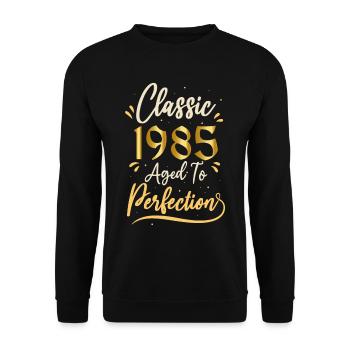 Birthday 1985 gift 1985 Classic 1985 - Unisex Sweatshirt - black - Front - Alina (178cm) & Michal (187cm)