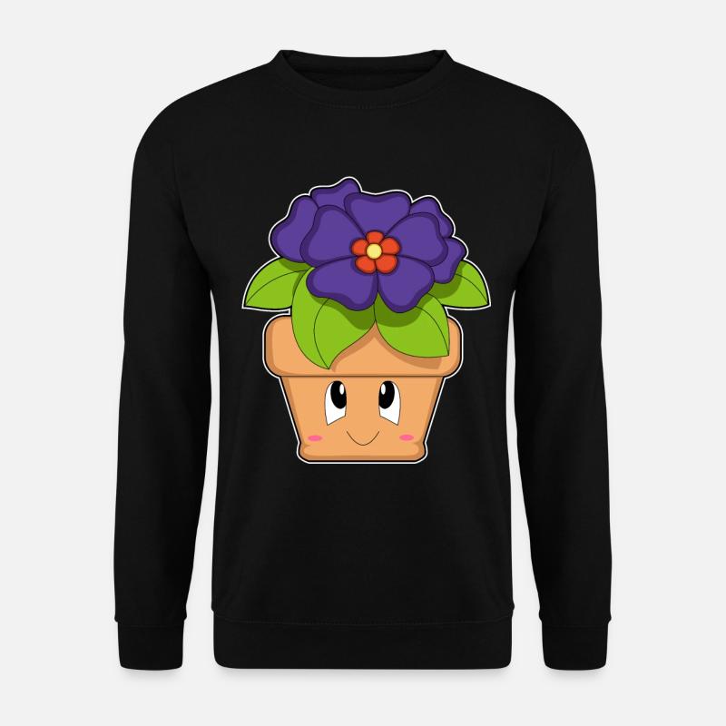 Flowerpot primrose flowers - Unisex Sweatshirt - black
