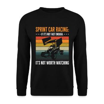 Sprint Car Dirt Track Racing - Unisex Pullover - Schwarz - Vorne - Alina (178cm) & Michal (187cm)