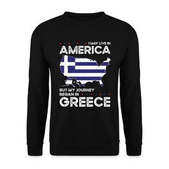 Né en Grèce Grèce Américain - Sweat-shirt Unisexe - noir - Devant - Alina (178cm) & Michal (187cm)