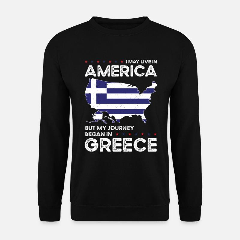 Geboren in Griechenland Griechenland Amerikanisch - Unisex Pullover - Schwarz