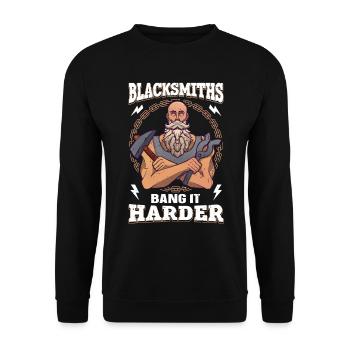 Blacksmiths Bang It forgeron drôle - Sweat-shirt Unisexe - noir - Devant - Alina (178cm) & Michal (187cm)